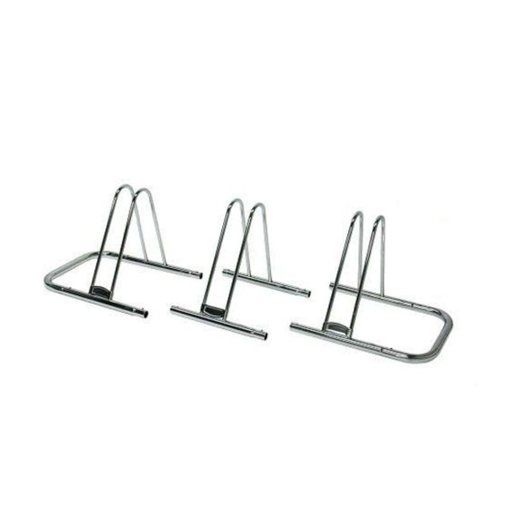 SpareHand QSP618-3 Freestanding Bicycle Storage Rack Holds 1 to 3 Bikes, Chrome
