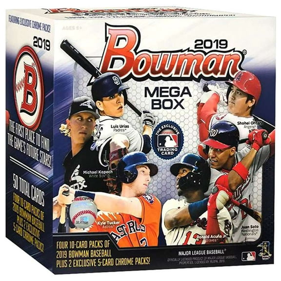 MLB 2019 Bowman Baseball Trading Card MEGA Box (4 Packs)