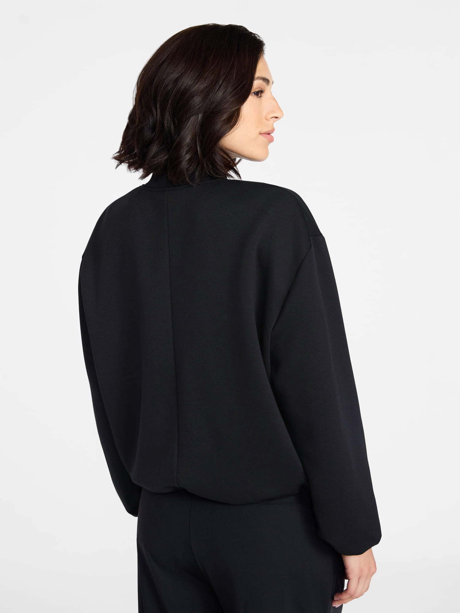 Avia Women's ScubaKnit Bubble Hem Bomber Jacket, Sizes XS-XXXL