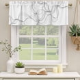 thumbnail image 3 of Modern White Valances for Windows, Decorative Rod Pocket Window Valance Curtains, Minimalist Abstract Ribbon A Sketch Rt Short Curtain Drapes for Kitchen/Bathroom/Living Room, 2 Panels, 42" W x 18" L, 3 of 8