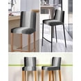 thumbnail image 5 of Black Gray Ombre Bar Stool Covers Set of 6, Vintage Country Wooden Stretch Washable Bar Chair Covers with Backs, Removable Pub Counter Height Chair Cover for Kitchen Dining Room Cafe, 5 of 7