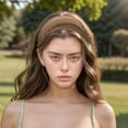 thumbnail image 2 of Unique Bargains 1 Pc Headband Lace Double Layer Wide Hairband for Women Coffee Color, 2 of 5