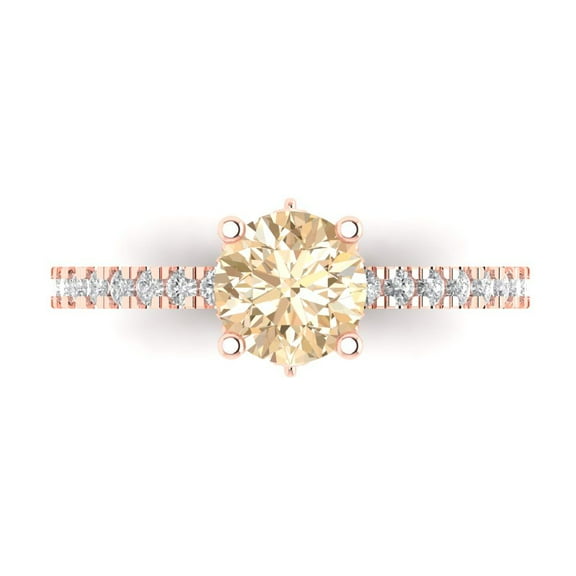 Solitaire with Accents Engagement Ring for Women - 1.465ct Natural Morganite in 18K Rose Gold Promise Ring