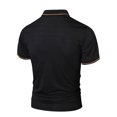 thumbnail image 4 of hoksml Men's Summer Thin Polos Shirt Casual Loose Lightweight T Shirt Solid Color Collared Button Short Sleeve Comfortable Breathable Turndown Collar Top Elastic Cuffs, 4 of 4