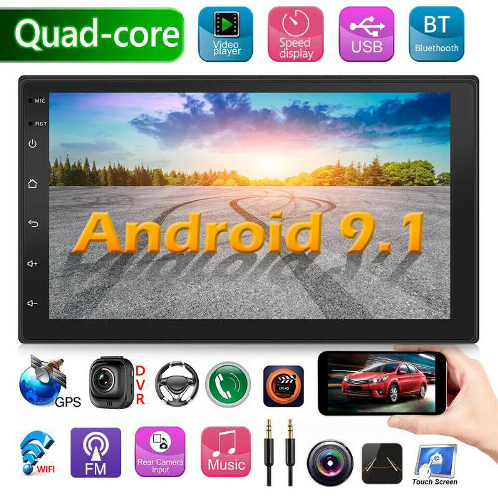 Android 9.1 7 Inch 2 DIN Car Stereo Radio Multimedia Player GPS Navigation in Dash AutoRadio Bluetooth/USB/WiFi - image 1 of 7