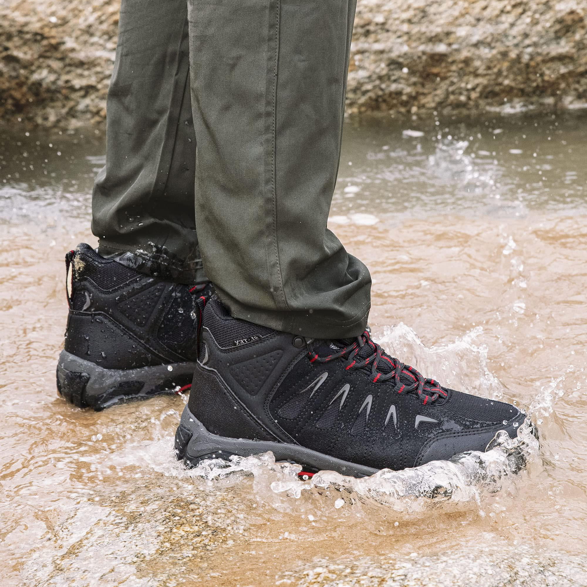 COM STAR Men’s Hiking Boots Mid-Top Outdoor Trekking Shoes Comfortable Durable Trail Boots for Camping, Climbing, Hiking & Outdoor Walking