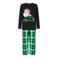 thumbnail image 2 of Elippeo Christmas Family Pajamas Matching Set Santa Claus Print Long Sleeve Tops and Green Plaid Pants Sleepwear, 2 of 10