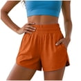 thumbnail image 5 of idosla Women's 2 in 1 Running Shorts High-Split Athletic Short High Waisted 3" Liner Workout Gym Short with Pockets (Orange, L), 5 of 9