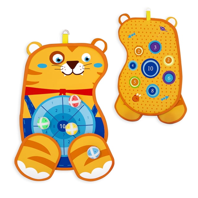 Bangcool Kids Dart Set Cute Double Sided Number Design Dart Board Game Sticky Ball Game