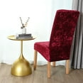 thumbnail image 6 of Skksst Velvet Dining Chair Slipcover Home Banquet Party Seat Protector Extra Large Removable Cover, Red, 6 of 7