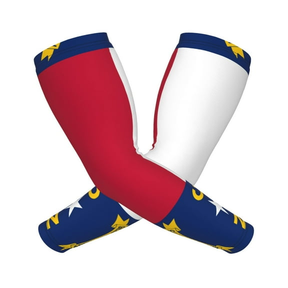 Compression Arm Sleeves Cooling For Men Women North Carolina Flag Sun Protection Sleeve Baseball Athletic Basketball Sleeve Cover