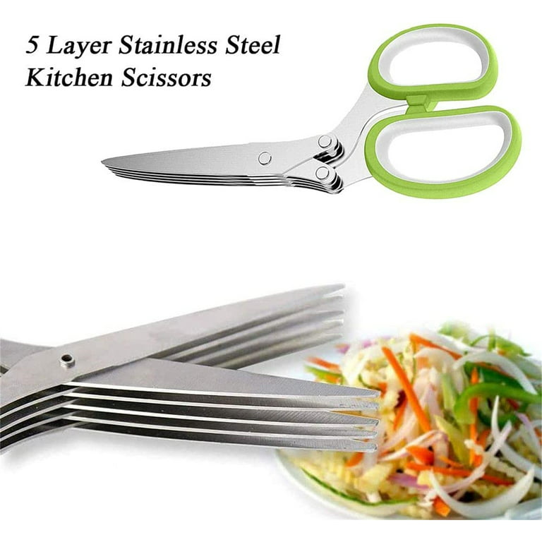 Multi Blade Herb Scissors Set with Cover Multipurpose Cutting, Shredding  Cooking