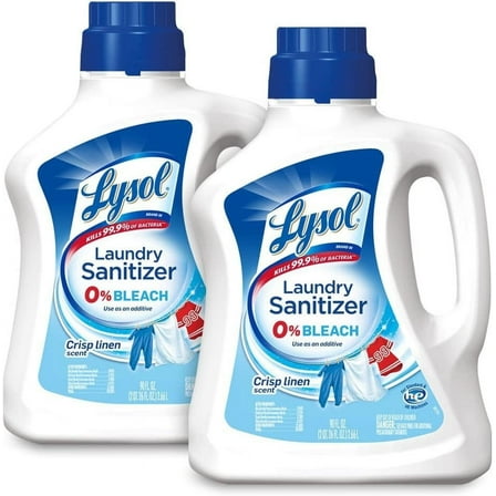 Lysol Laundry Sanitizer Additive, Crisp Linen, 90 Fl Oz Pack of 2