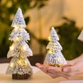 thumbnail image 5 of Lksixu Mini Christmas Trees, Christmas Decorations Artificial Frosted Bottle Brush Christmas Trees with Wooden Base, Farmhouse Pine Trees Ornaments Winter Holiday Tabletop Decor for Xmas Crafts Indoor, 5 of 9