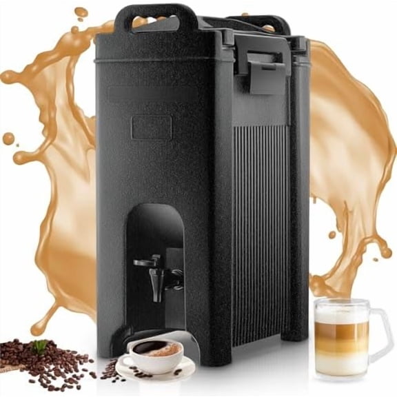Insulated Beverage Dispenser 5 Gallon, Food-Grade Material Hot and Cold Drink Dispenser with Stand, Detachable Spigot and Handles for Mobile Coffee Bar, Office, Chocolate, Cocoa, Water