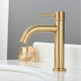 thumbnail image 2 of Grifo monomando para lavabo de baño, color dorado cepillado, 304, con agua fría y caliente, s202412241680, 2 of 5