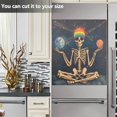 thumbnail image 3 of Yayeee Magnetic Dishwasher Cover for The Front Decoration Home Kitchen Machine Sticker Protector, Skeleton with Rainbow, 3 of 6