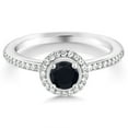 thumbnail image 2 of Gem Stone King 925 Sterling Silver Black Onyx Ring for Women | 0.67 Cttw | Gemstone Birthstone | Wedding Engagement Anniversary Promise Ring for Women | Size 7, 2 of 4