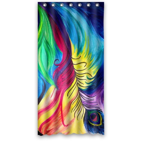 ABPHQTO Art Beautiful Peacock Feather Cortina de ducha Impermeable Cortina de ducha 90x180 cm