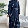 thumbnail image 5 of adviicd Fall Wedding Guest Dresses Women's Long Sleeve Wrap Front Maxi Dress with Tie Waist (Navy,M), 5 of 8