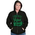 thumbnail image 4 of Date Vegan Boy Vegetarian Healthy Zip Hoodie Sweatshirt Women Brisco Brands S, 4 of 5