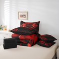 thumbnail image 2 of Spiral Roses Bed in a Bag Twin,Red Black Romantic Floral Comforter Set 7 Piece,Couple Lovers Valentine's Day Bedding Sets,Flower Sheet Set with Comforter Teens Women, 2 of 4