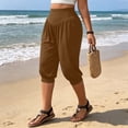 thumbnail image 6 of MLCDZ Harem Pants for Women Plus Size High Waisted Elastic Pleated Loose Fit Baggy Yoga Casual Capri Pants Summer Outdoor Sports Golf Cropped Trousers, 6 of 9