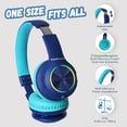 thumbnail image 3 of PowerLocus PLED Auriculares Bluetooth para niños, Auriculares inalámbricos para niños con luces LED, Volumen seguro de 74/85/94 dB, Micro SD, Cable AUX, Estéreo de alta fidelidad, Micrófono incorporad, 3 of 5