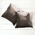thumbnail image 6 of Ambesonne Nature Throw Pillow Cover 2 Pack, Wild Bear Night Jungle, 24", Army Green Pale Peach, 6 of 7