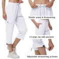 thumbnail image 6 of Xidunhg Womens Capris with Pockets Loose Fit Casual Outdoor Pants Lightweight Ladies Baggy Cargo Pants for Hiking White M, 6 of 6