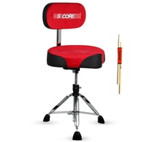 5 Core Drum Throne w Backrest 4" Padded Adjustable 26.5" Drummer Stool w Velvet Top 441Lb Capacity
