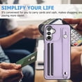 thumbnail image 5 of Nalacover Wallet Case for Samsung Galaxy A13 5G, Business PU Leather Unique Design Wristband Kickstand Credit Card Holder Slots Shockproof Scratch Resistant Phone Case for Samsung Galaxy A13 5G,Purple, 5 of 6