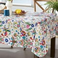 thumbnail image 5 of Spring Otomi Birds, Hearts, Floral Design 52 x 52 inch Square Vinyl Tablecloth with Flannel Backing, 5 of 8
