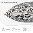 thumbnail image 3 of KLL Weave Geometric Decorative Throw Pillow Covers Velvet Soft for Couch Sofa Bedroom Living Room Outdoor (No pillow core)- 16"x16", 3 of 5