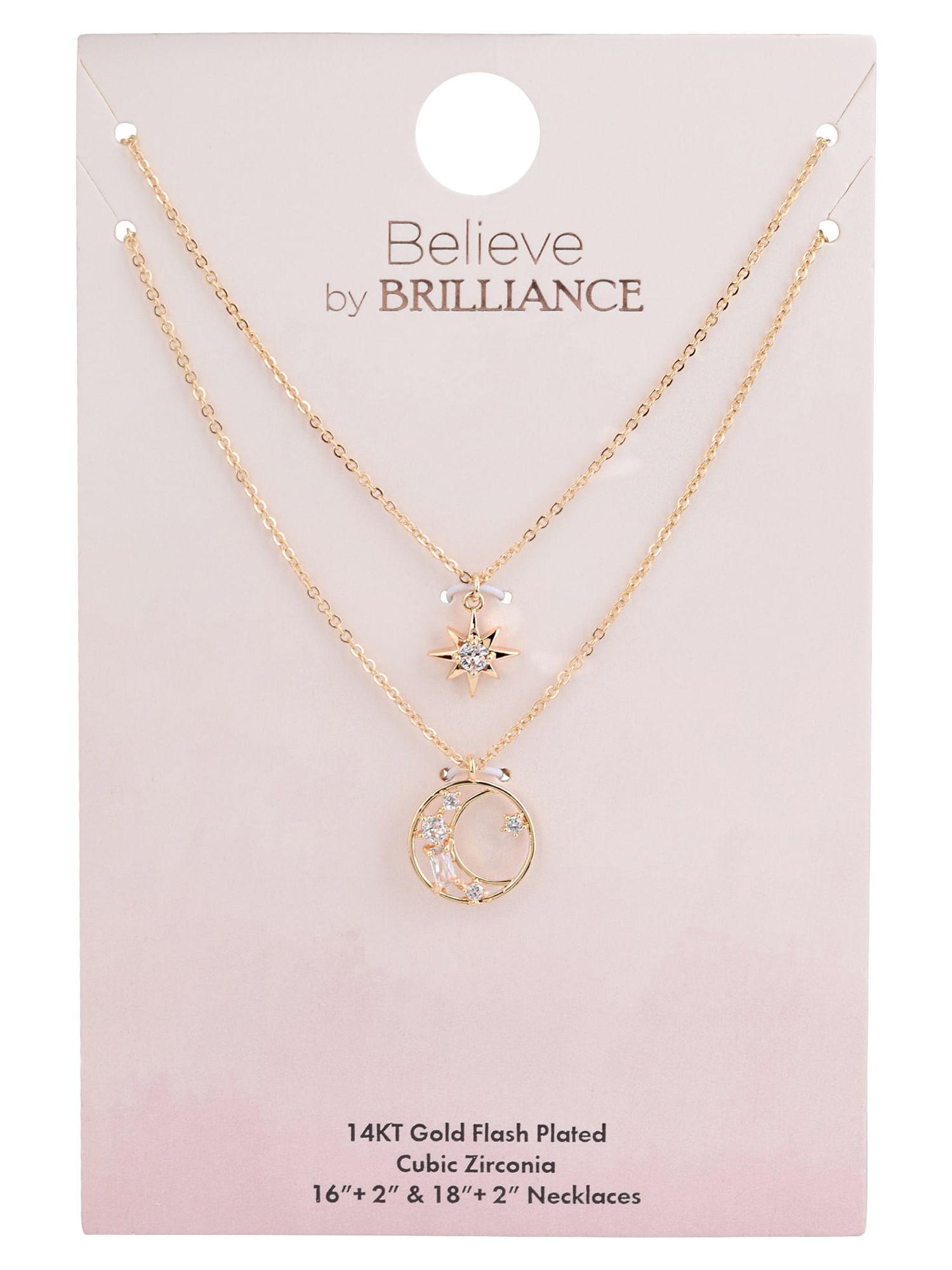 Believe by Brilliance Moon & Stars Layered Necklace, Gold photo 5