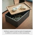 thumbnail image 5 of Yamazaki Home Accessory Box, Walnut, Polystone, Lid, No Assembly, 5 of 8
