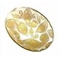 thumbnail image 3 of Red Pomegranate 6503-1 Paisley 12 in. Clear Gold Oval Bowl, 3 of 3