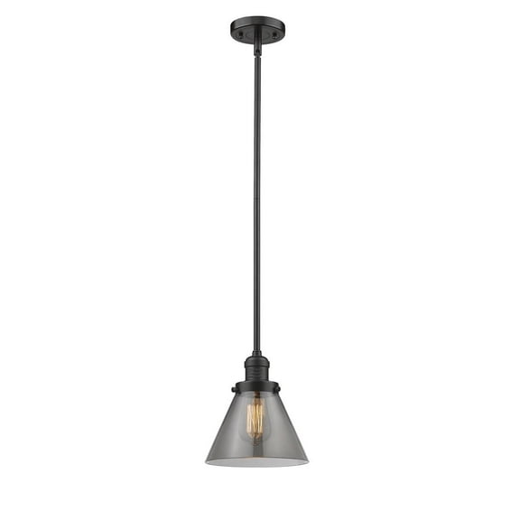Innovations 201S-OB-G43-LED Large Cone 1 Light Mini Pendant part of the Franklin Restoration Collection, Oil Rubbed Bronze