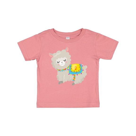 Inktastic Cute Llama with Colorful Blanket Boys or Girls Baby T-Shirt
