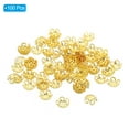 thumbnail image 3 of Uxcell Flower Bead Caps, 100Pcs 8x3mm Hollow Metal Spacer Bead End Caps Gold Tone, 3 of 6