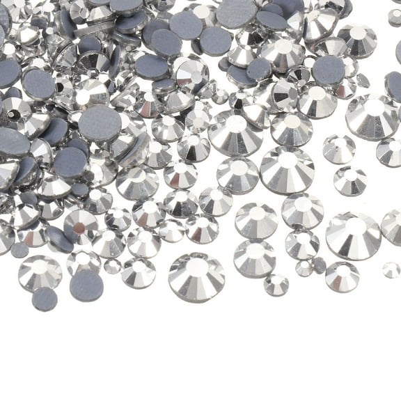 1450 Pcs Hotfix Rhinestones Crystal Glass Gems(SS6-SS30 Set,Silver)