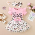 thumbnail image 1 of URMAGIC Infant Baby Skirt Set Leopard Print 3Pcs/set Romper+Tutu Skirt+Headband 0-18 Months, 1 of 11