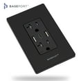 thumbnail image 4 of BASEPORT Wall Outlet with USB Ports, 125V 20 Amp Outlet, USB Outlets Receptacles, Single Gang, Black, 4 of 7