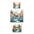 thumbnail image 2 of Designart "Vibrant Mountain Landscape with River III" River Canvas Art Print Multipanel Clock For Living Room Décor - Large Traditional Wall Clock - Oversized Orange Wall Clock - Set Of 3, 2 of 6
