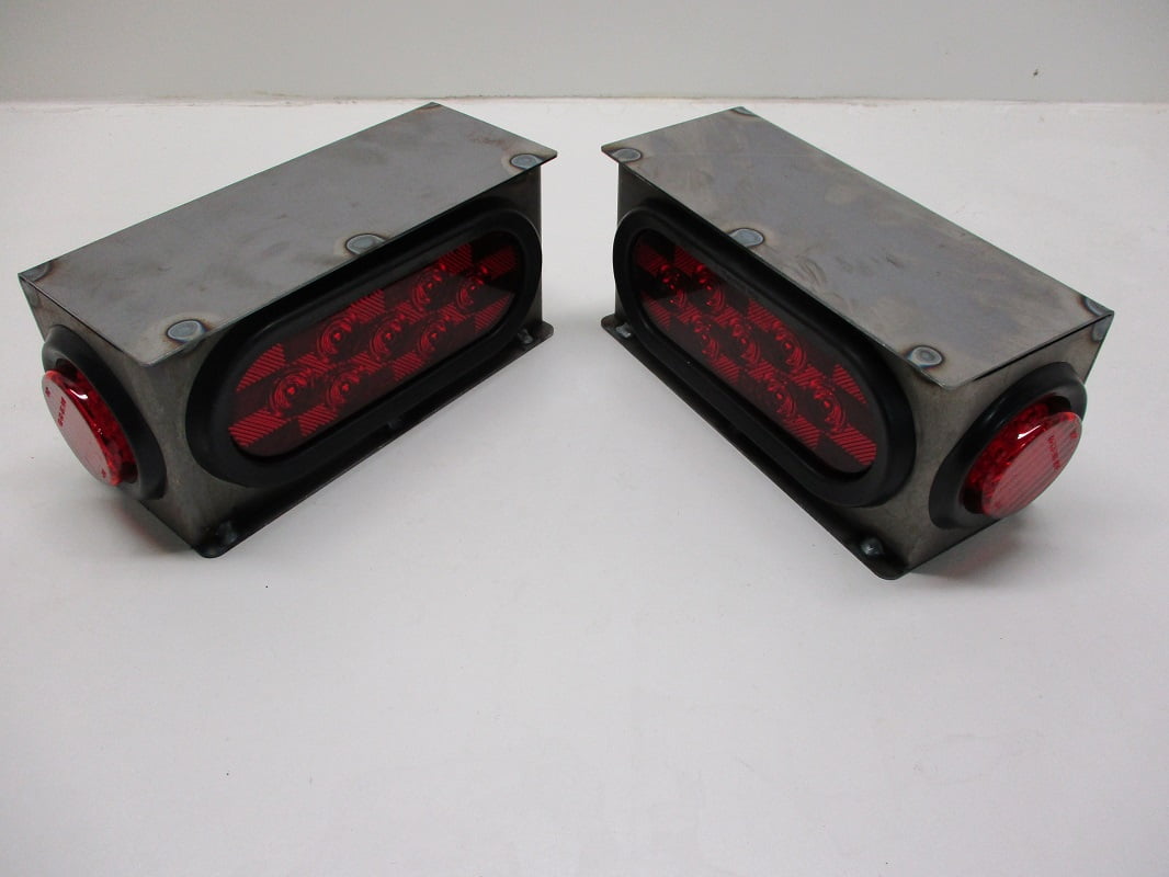 Steel Oval Mounting Boxes / 6 inch LED Oval Brake Stop Turn Tail Lights