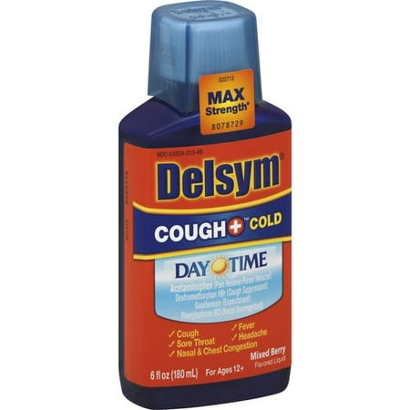 UPC 363824215662 product image for Delsym Adult Liquid Cough + Cold Daytime, Mixed Berry, 6 oz | upcitemdb.com