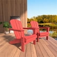thumbnail image 2 of Williamspace Adirondack Chairs Set of 2,Outdoor Adirondack Chair Oversized Fire Pit Chair,Weather Resistant HDPE Patio Chair for Garden Poolside Backyard Beach,Red, 2 of 7