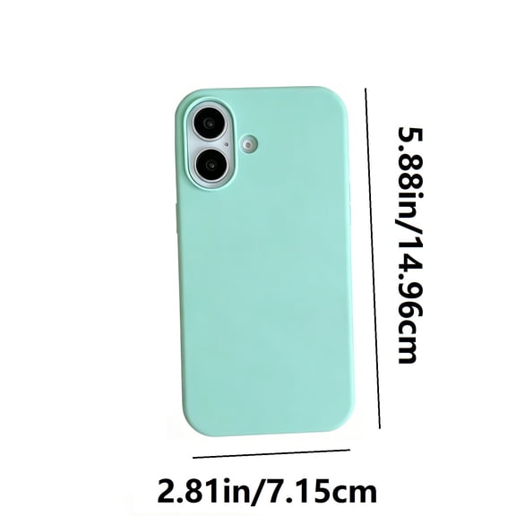 Clearance Under $1.09! 1PC Liquid Silicone Phone Case, Compatible with iPhone 17, Soft Shockproof Cover with Slim Design, Silicone, for Daily Protection, Mint Green, One Size