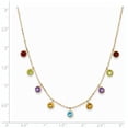 thumbnail image 2 of 14K Yellow Gold Multi-color Gemstone Necklace w/ 2in ext. 18 Inch, 2 of 2
