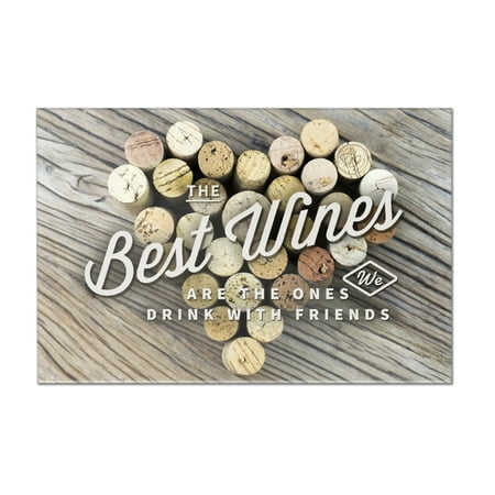 The Best Wines - Cork Heart - Sentiment - Lantern Press Photography (12x8 Acrylic Wall Art Gallery